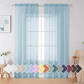 Sky Blue Sheer Curtains 72 Inches Long 2 Panels for Living Room (Sky Blue / 42"W x 72"L (Pack of 2))