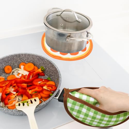 4 Pack Fruit Pot Holder Heat Resistant Orange Lemon Kiwi Watermelon Kitchen Hot Pad Pan Potholder Oven Mitt Trivet Mat for Countertop Table Baking Cooking