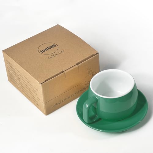 Porcelain Coffee Cup with Saucer 270ml (Cyan)