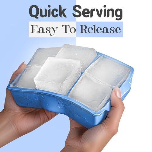 Large Silicone Ice Cube Tray (Blue / 3-Pack)