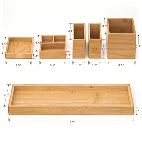 Bamboo Vanity Tray Set (Bamboo)