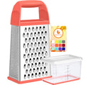 Cheese Grater With Container Box Grater Stainless Steel Kitchen Coral (Coral)