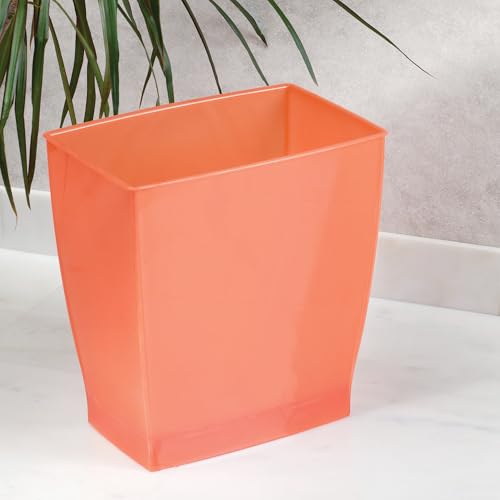 Small Plastic Bathroom Trash Can (Orange / Pack of 1)
