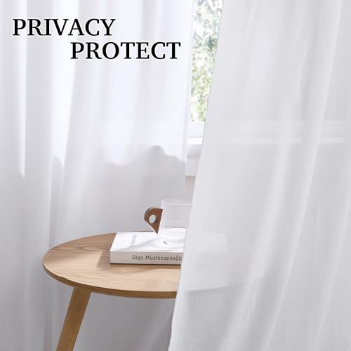 White Floor to Ceiling Curtains 120 inches Long (H - White / 52"W x 120"L (Pack of 2))