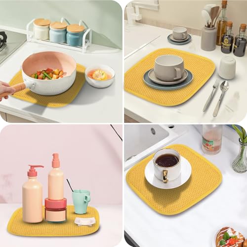 Microfiber Dish Drying Mat (Yellow / 8*8 inch)
