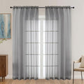 Charcoal Grey Sheer Curtains 84 Inches Long 2 Panels Set (Charcoal Grey / 59"W x 84"L (Pack of 2))