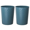 Plastic Small Bathroom Trash Can Wastebasket Garbage (Dark Blue / 1.8 Gallon/2 Pack)