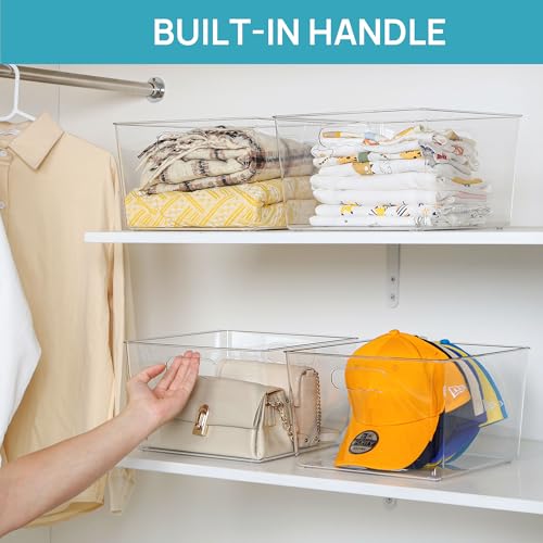 10 Pack Extra Large Clear Storage Bins (11in)
