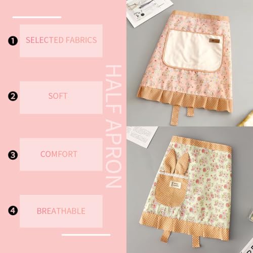 2 Pcs Womens Server Half Apron with Pockets