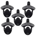 Black Stainless Beer Bottle Cap Opener Wall Mounted OPEN HERE (Black)