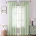 Light Green Sheer Curtains 90 Inches Long 2 Panels (Light Green / 42"W x 90"L (Pack of 2))