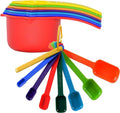Measuring Cups and Spoons Set of 15 (7 Cups & 8 Spoons / Assorted Colors)
