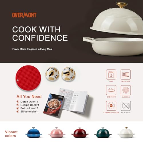 Enameled Cast Iron Dutch Oven (Cream White / 6 Quart)