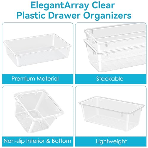 24 PCS Drawer Organizer Set (Milky / 24 Pcs)