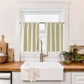 100% Blackout Basement Curtains 30 inches Long (100% Blackout - Beige / 34"W x 30"L (Pack of 2))