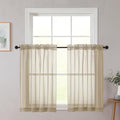 Cafe Curtains 36 Inch Length Tier 2 Pieces (Taupe / 42"W x 36"L (Pack of 2))