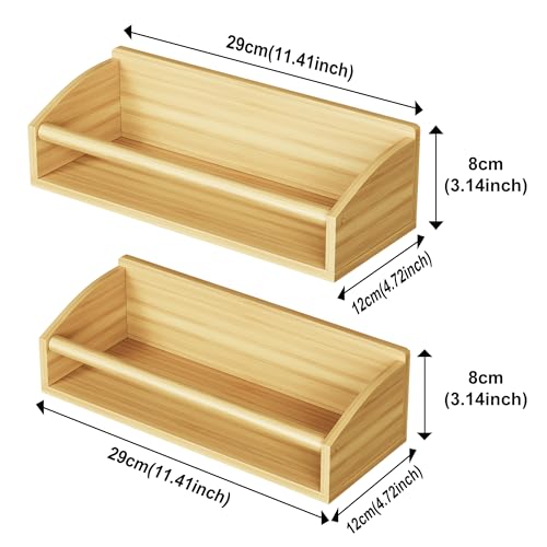 2 Pack Magnetic Spick Rack for Refrigerator (2 Pack - Standard / Wood)