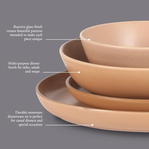 Laguna Bliss 16 Piece Stoneware Reactive Glaze (Matte Clay (Laguna Bliss) / Service for 4 (16pcs))