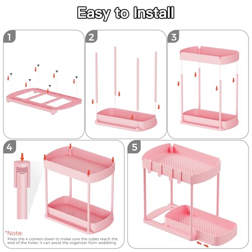 2 Packs Under Sink Pull (Pink / 12.8 Inch)