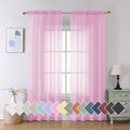 Light Pink Sheer Curtains 90 Inches Long 2 Panels Set (42"W x 90"L (Pack of 2) / Light Pink)