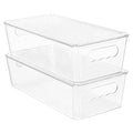 2pcs Clear Stackable Storage Bins with Lids (With Lid)