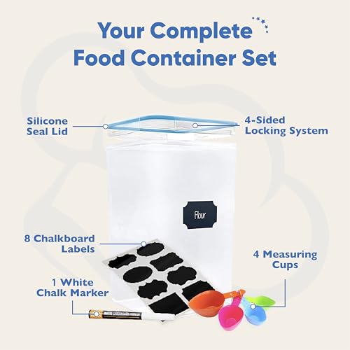 Extra Large Airtight Flour and Sugar Storage Containers with Lids
