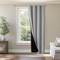 Custom 100% Blackout Curtains for Bedroom with Black Liner (Custom / Light Grey)