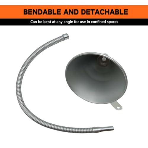 24.8" Steel Bendable Universal Spout Funnel with Filter for Automotive Oils
