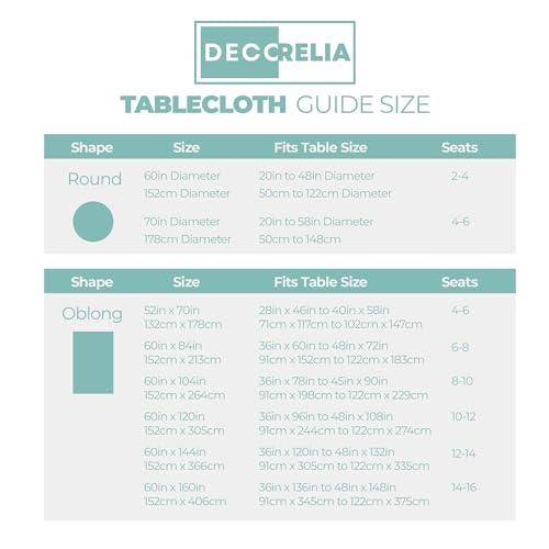 Waterproof Round Linen Texture Tablecloth 60 inch (Aqua / 60" (Round))