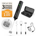 Rechargeable Handheld Milk Frother Wand with 3 Variable Speeds