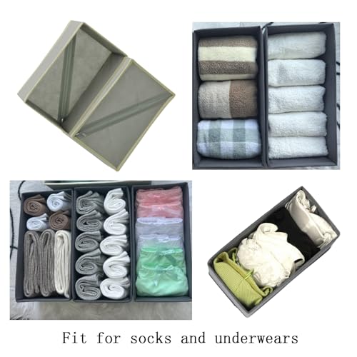 Sock Drawer Organizer 3 Pack (Light Gray)