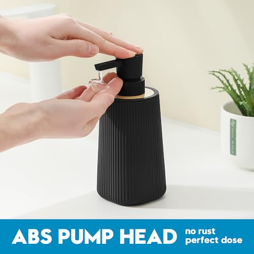 Small Soap Dispenser for Bathroom and Kitchen Bamboo Decor Black (Bamboo Black)