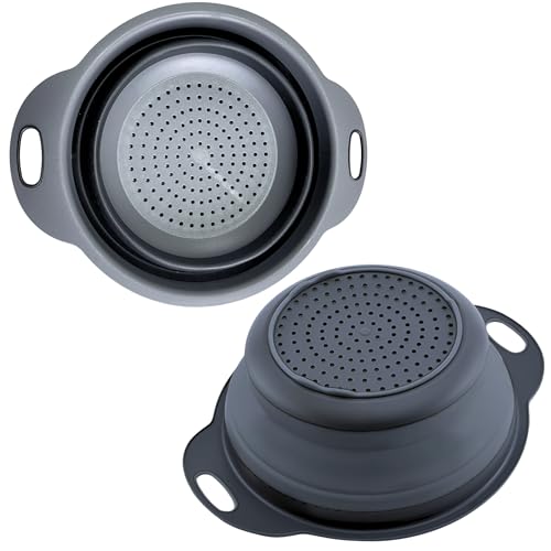 Black Silicone Collapsible Colanders (Black 1PC)