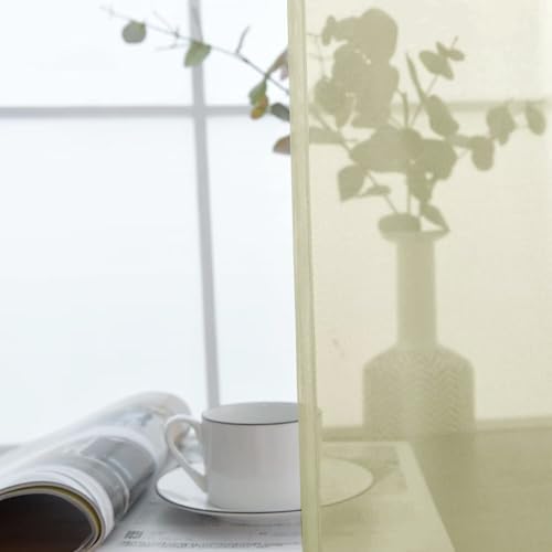 Basic Rod Pocket Sheer Voile Window Curtain Panels Sage Green 1 Pair 2 Panels 52 Width 45 Inch Long for Kitchen Bedroom Children Living Room Yard（Sage Green (Sage Green / 52"W x 45"L (Pack of 2))