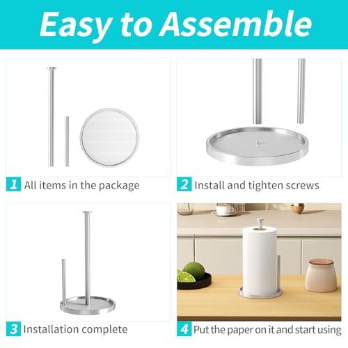 Paper Towel Holder Countertop (Silver)