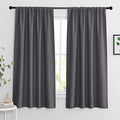 Extra Wide Blackout Curtains for Bedroom Living Room 63 inch Long (Grey / 62"W x 63"L (Pack of 2))