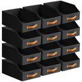 Fabric Storage Bins for Organizing (Black / 12 Pack)