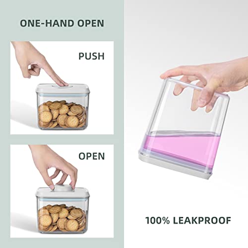 8 Piece Set of Pop Airtight Food Storage Containers with Lids Stackable Containers for Kitchen Pantry Organization Ideal for Cereal Snacks Flour Sugar Coffee and Spaghetti (8 Pcs Set)