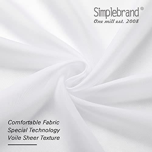 Sheer White Curtains 108 Inches Long (White / 42"W x 108"L (Pack of 2))