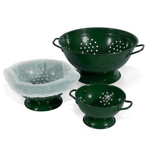 Metal Colander Set of 3 (Dark Green)