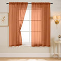 Orange Sheer Curtains 63 Inch Length 2 Panels (42"W x 63"L (Pack of 2) / Orange)