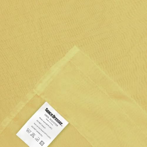 Basic Rod Pocket Sheer Voile Window Curtain Panels Yellow 1 Pair 2 Panels 42 Width 54 Inch Long for Kitchen Bedroom Children Living Room Yard（Yellow (Yellow / 42"W x 54"L (Pack of 2))