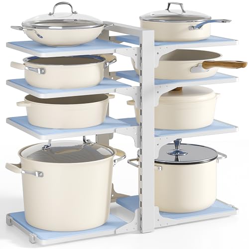 Pots and Pans Organizer under Cabinet (White)