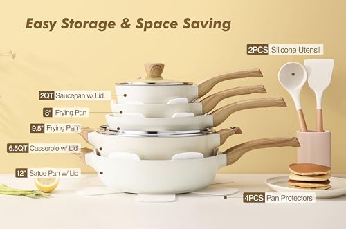 Ceramic Cookware Sets (Ceramic White)
