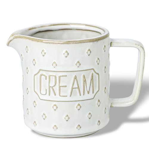 Ceramic Creamer Pitcher (Vintage White)