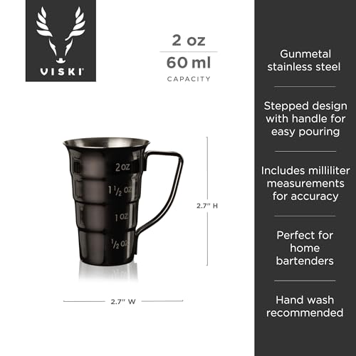 Gunmetal Stepped Jigger With Handle (Gunmetal Black)