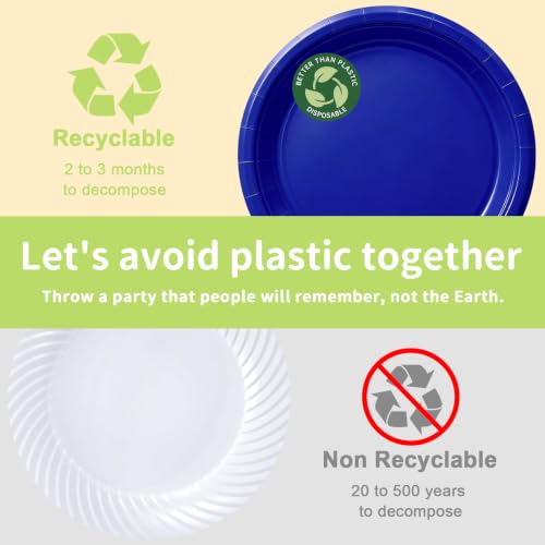 Royal Blue Paper Plates (Royal Blue / 50 Count (25-9" & 25-7"))