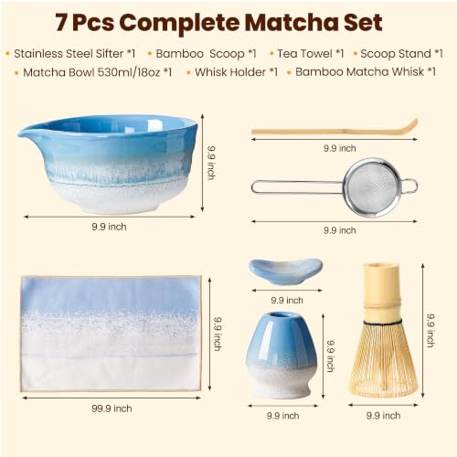 Matcha Whisk Set (Light Blue)