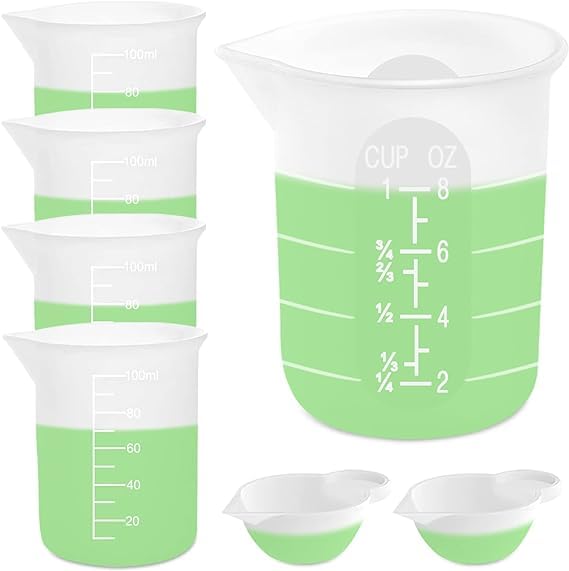 7 PCS Silicone Measuring Cups Kits (250ML+100ML*4)