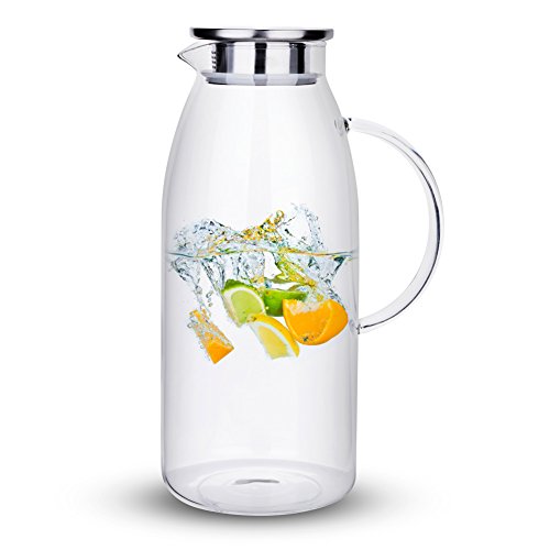 100 Ounces Large Glass Pitcher with Lid (100 Ounces)
